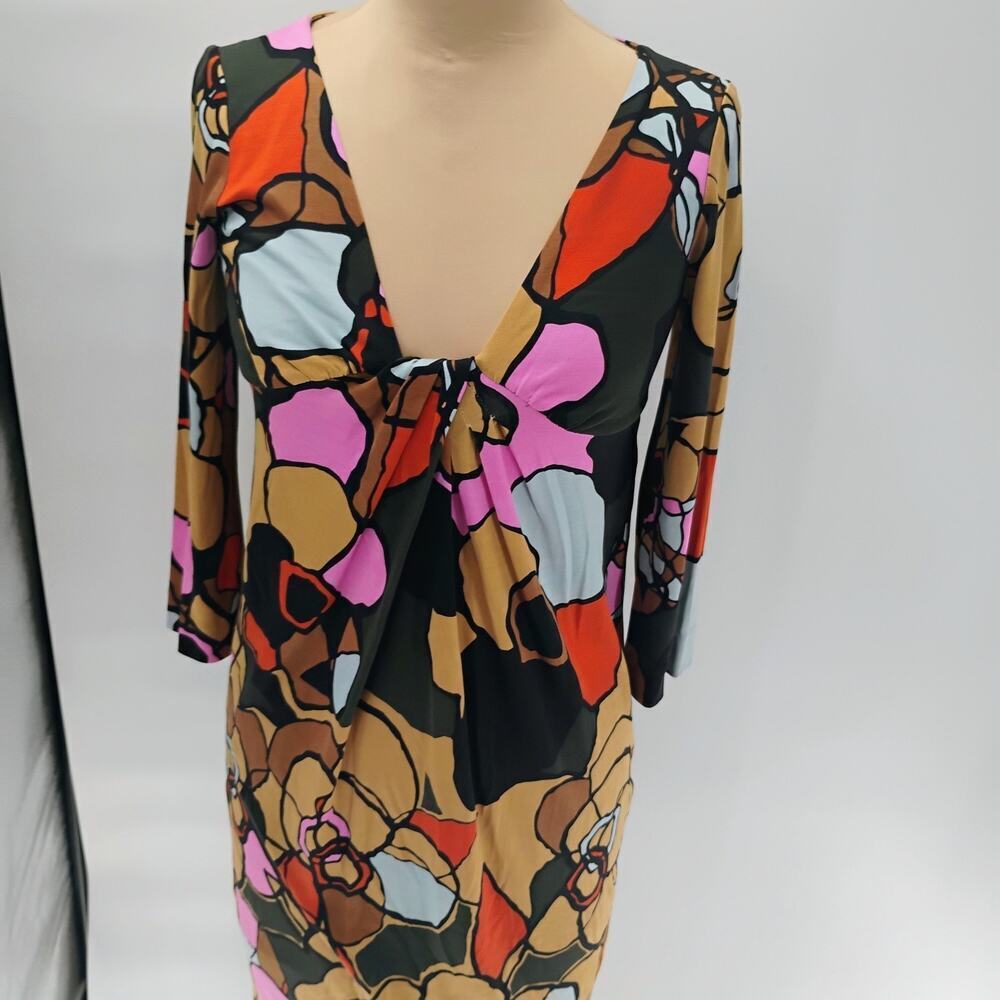 Diane von Furstenberg 100% Silk Jersey Multi Dress Sz 2 - Picture 12 of 16